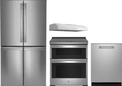 4 Piece Package Includes Refrigerator, Range, Hood And Dishwasher